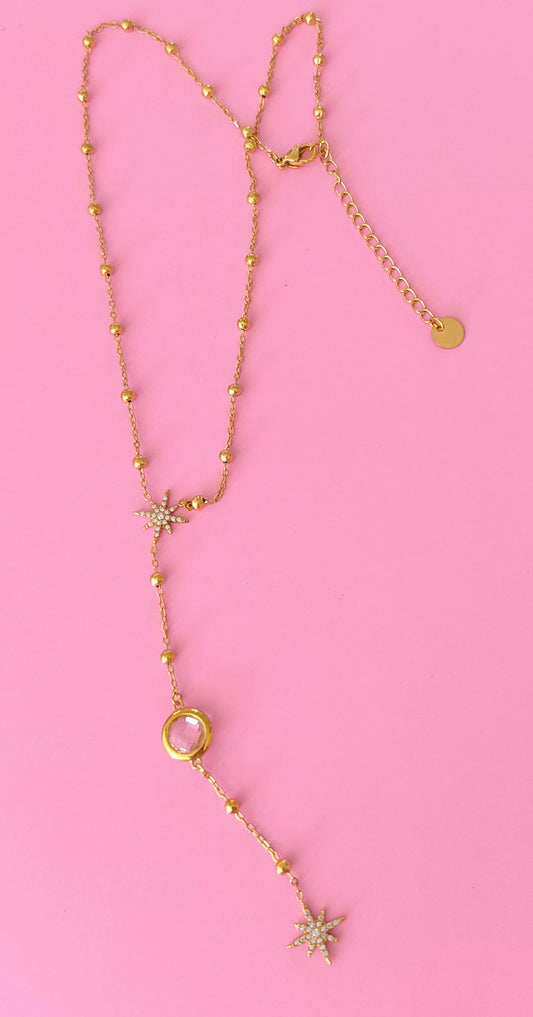 Collier doré blanc étoiles✨