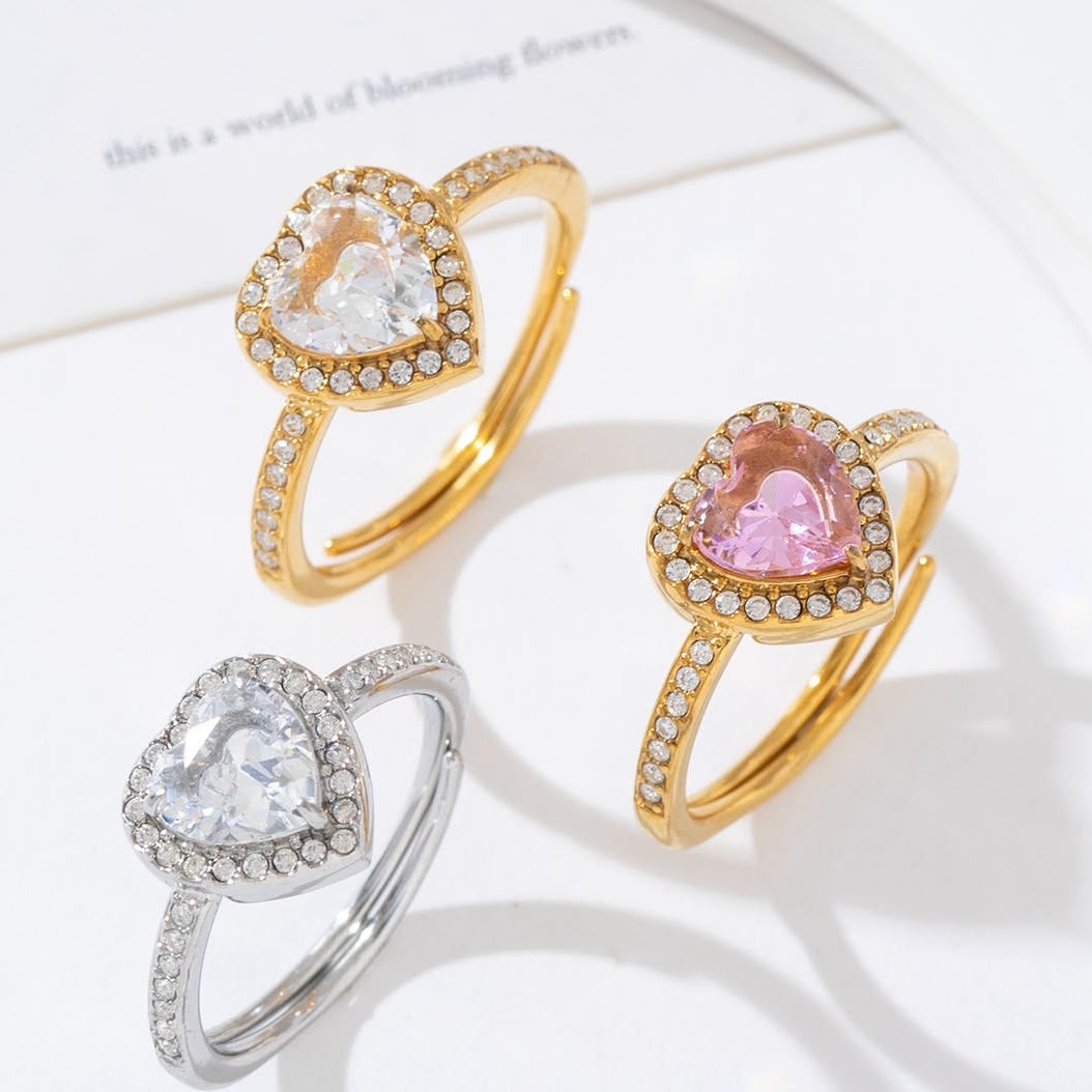 Bague dorée  coeur