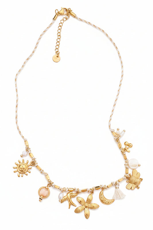 Collier doré breloques