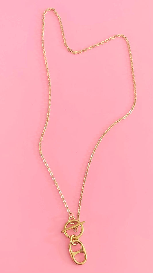 Collier doré maille marine ✨