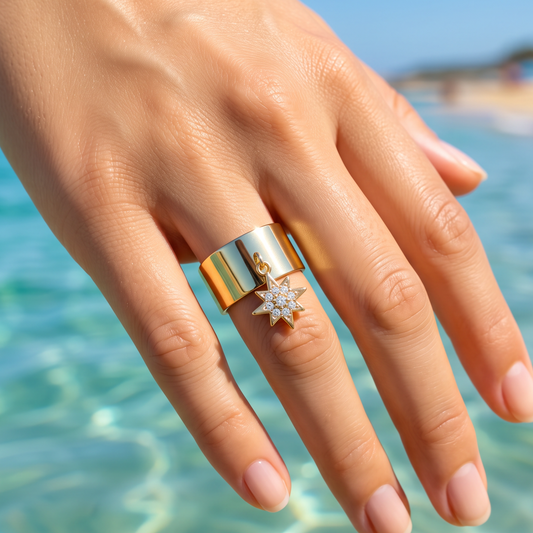 Bague dorée étoile