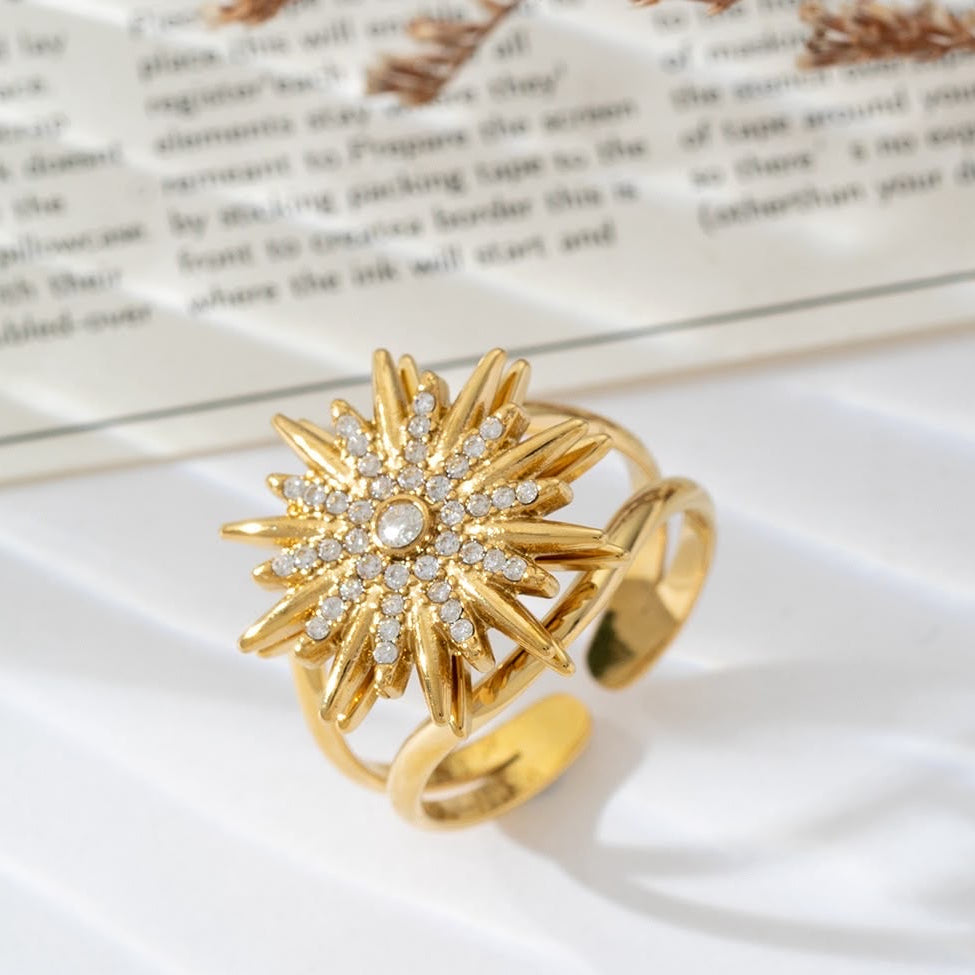 Bague dorée Anti stress