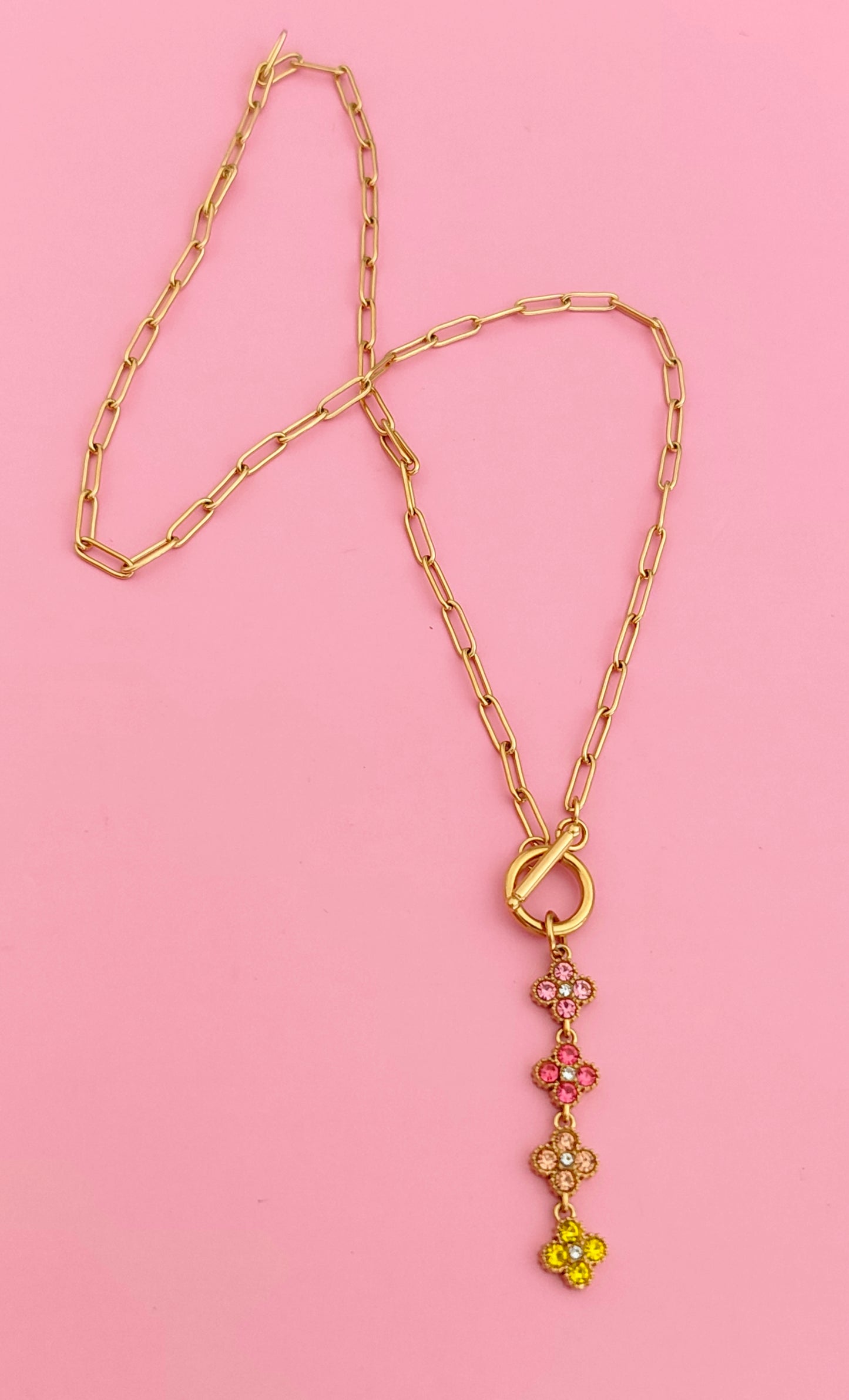 Collier doré multicolore
