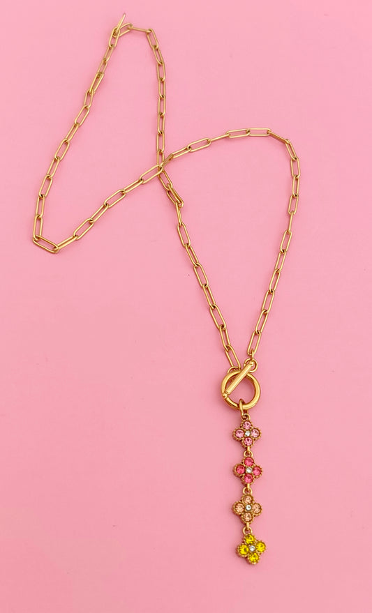 Collier doré multicolore
