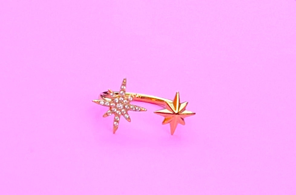 Bague dorée étoiles