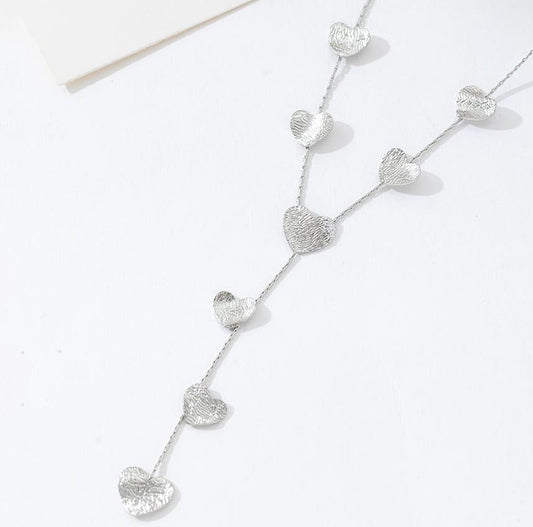 Collier argenté coeurs