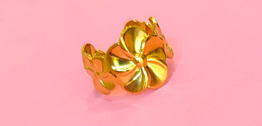 Bague dorée fleurs