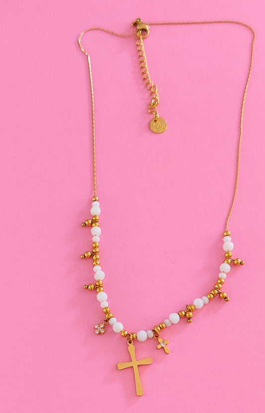 Collier doré croix✨
