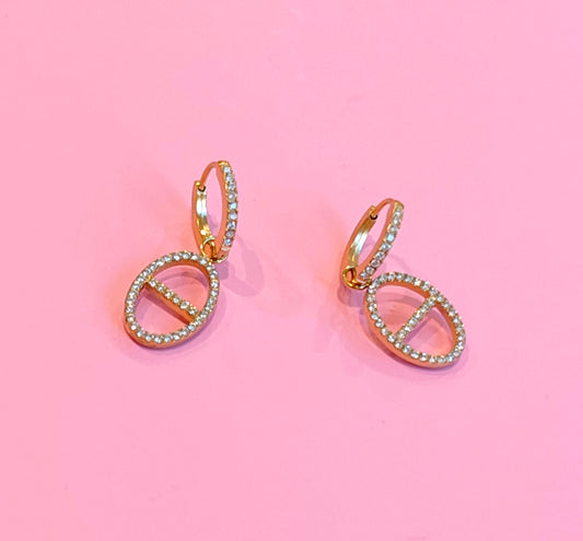 Boucles d'oreilles mailles marine