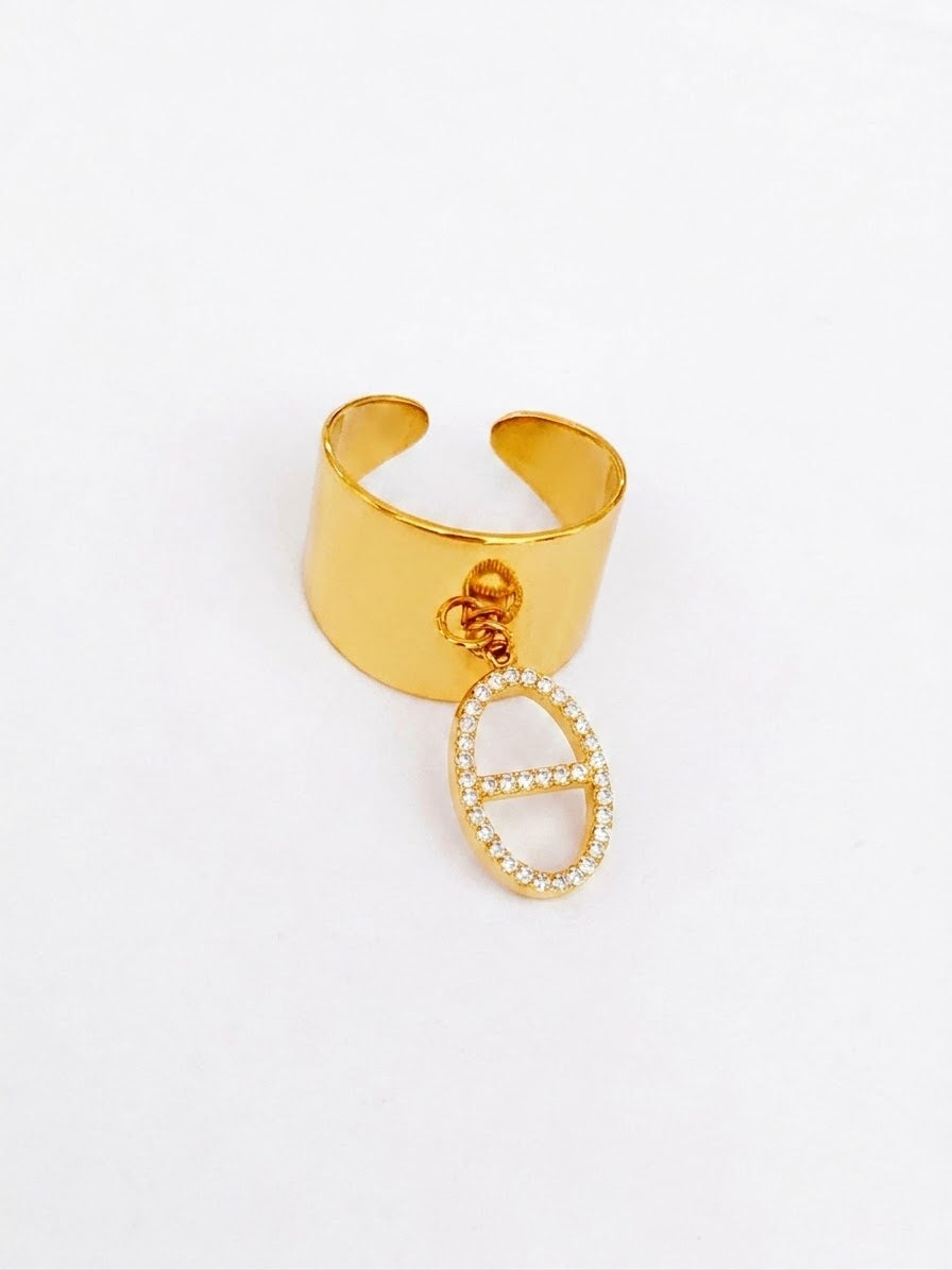 Bague dorée maille marine