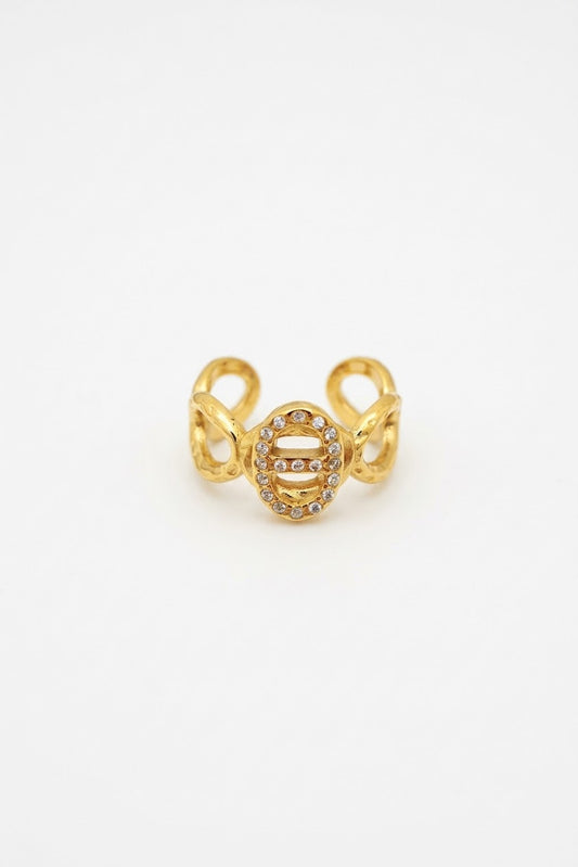 Bague dorée maille marine