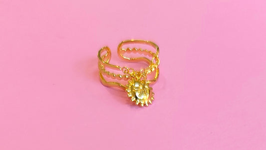 Bague dorée soleil