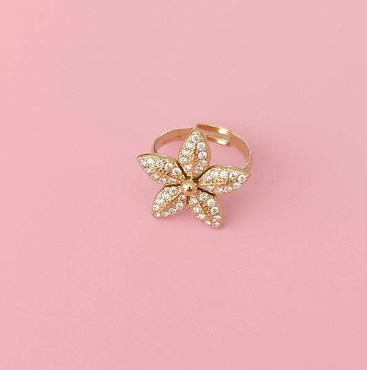 Bague dorée fleur✨