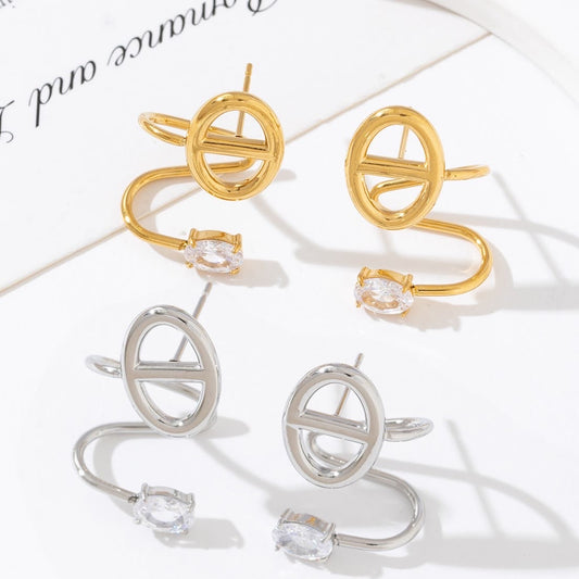 Boucles d'oreilles mailles marine