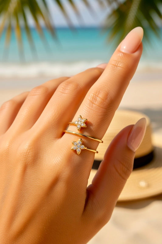 Bague dorée étoiles