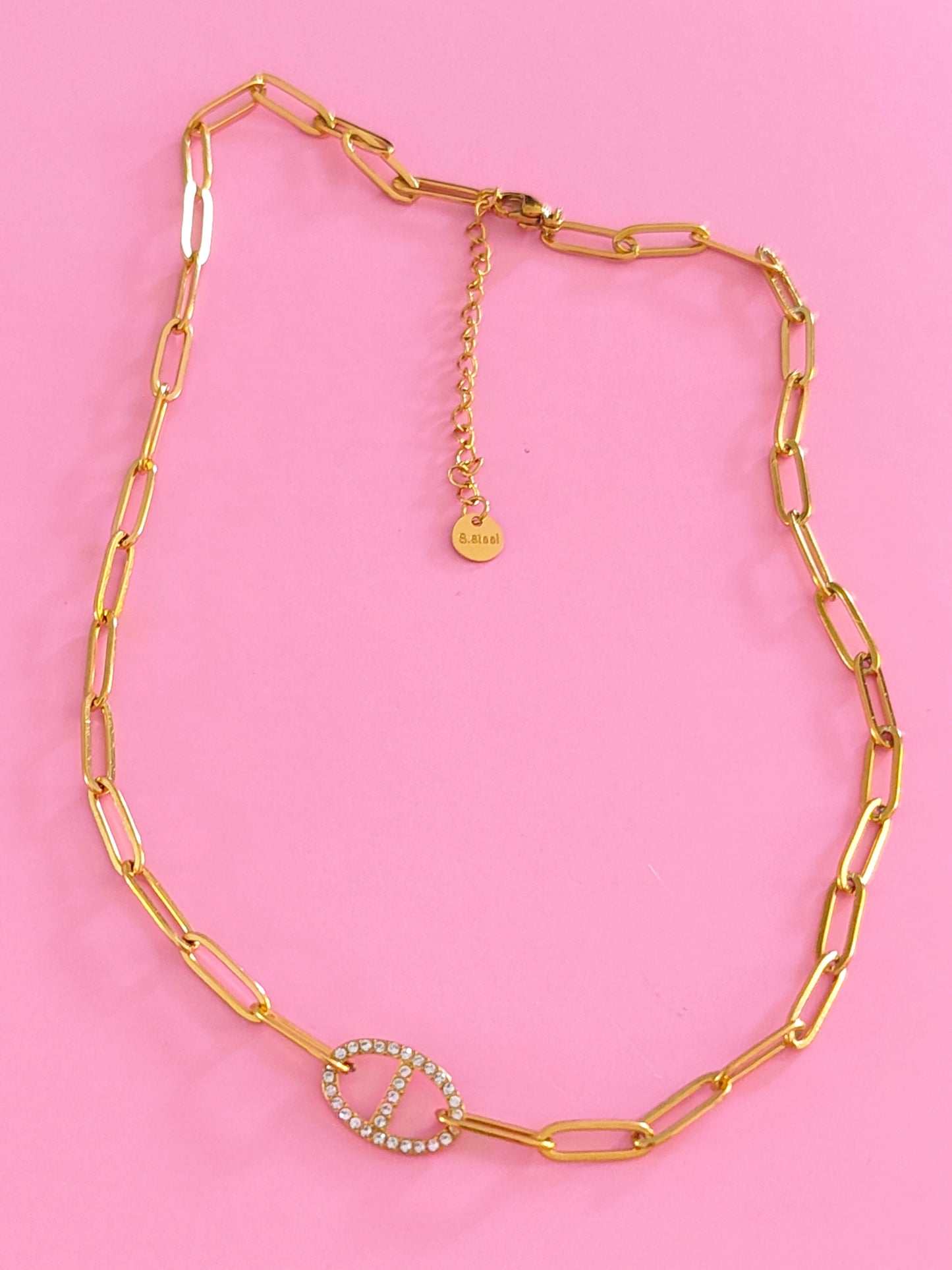 Collier doré maille marine