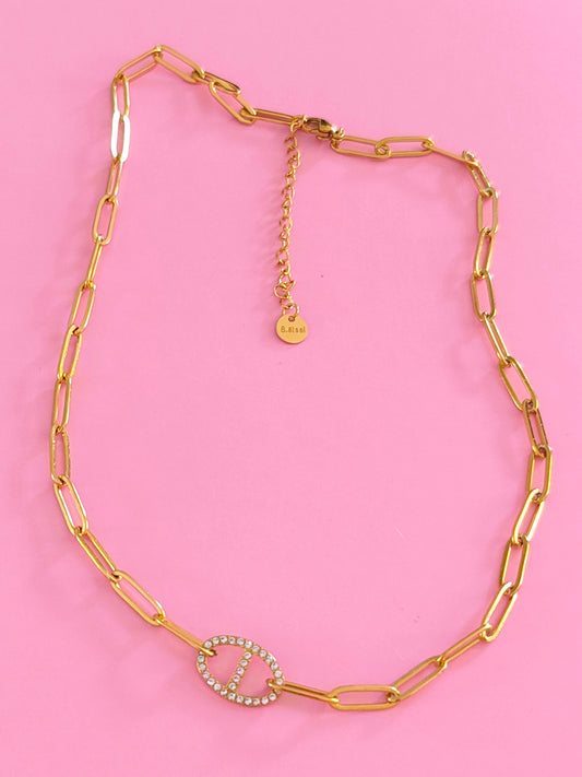 Collier doré maille marine✨
