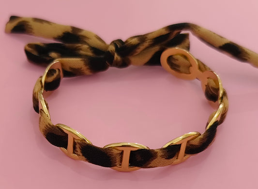 Bracelet doré mailles marine