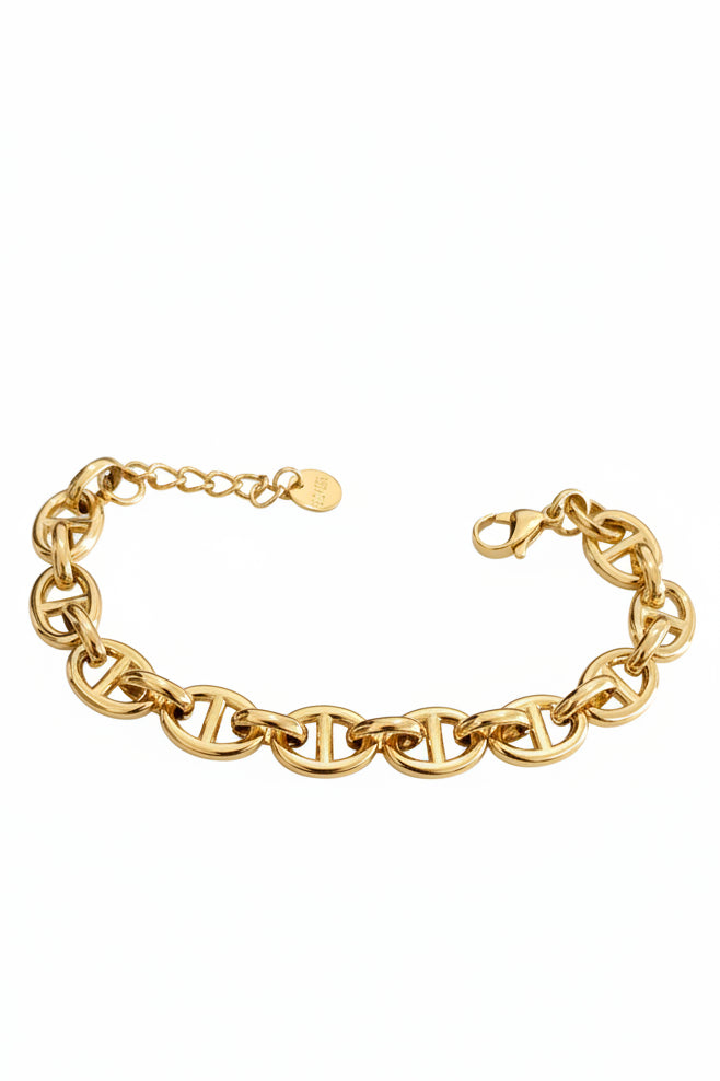 Bracelet doré mailles marine