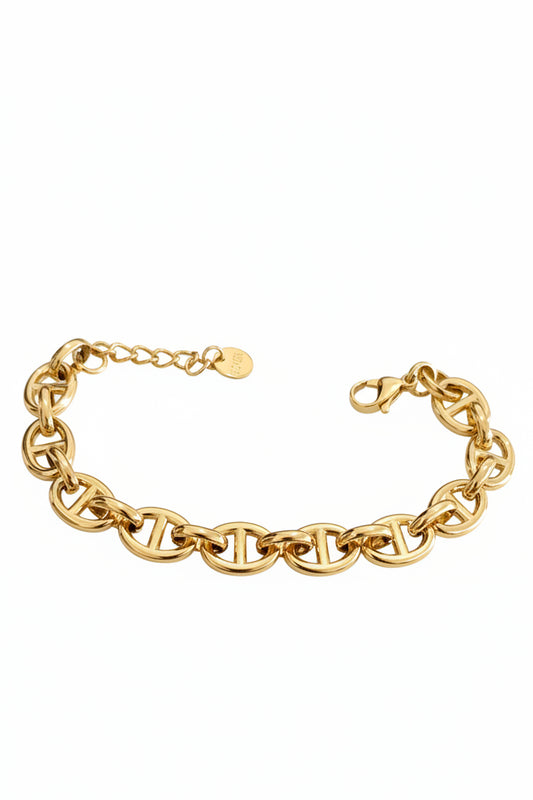 Bracelet doré mailles marine