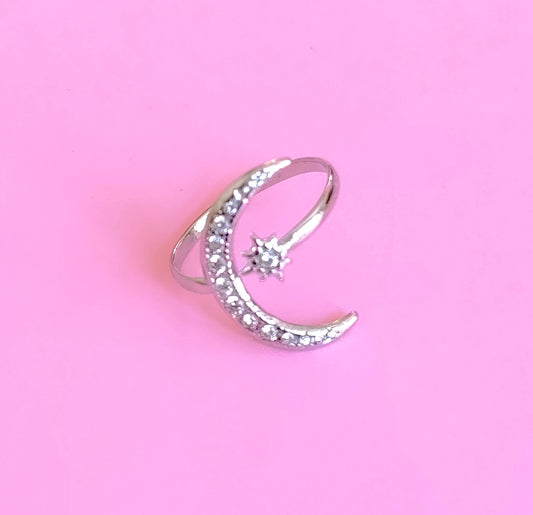 Bague argenté lune