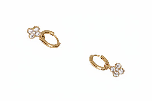 Boucles d'oreilles dorées fleurs