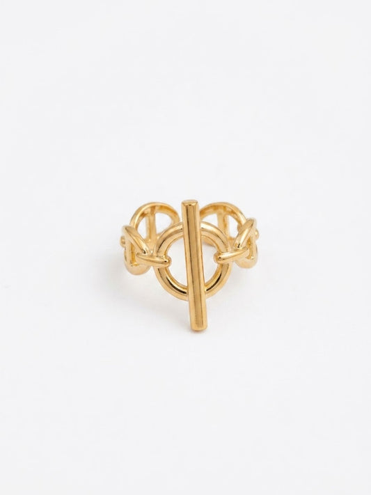 Bague dorée mailles marine
