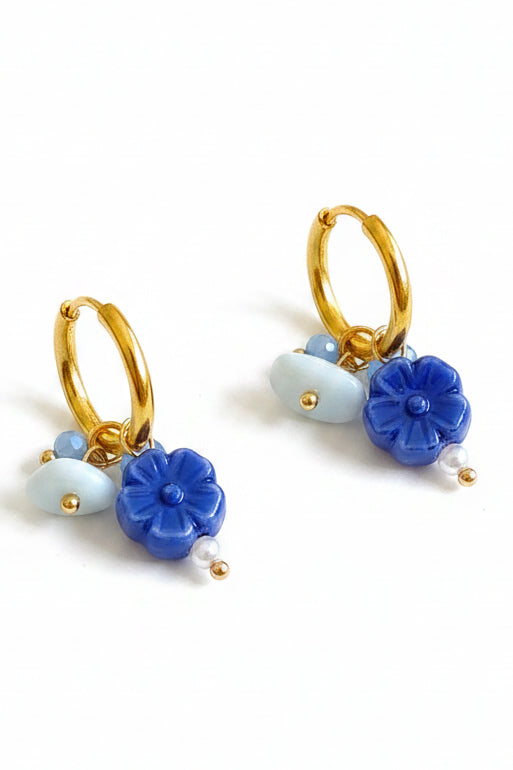 Boucles d'oreilles dorées fleurs