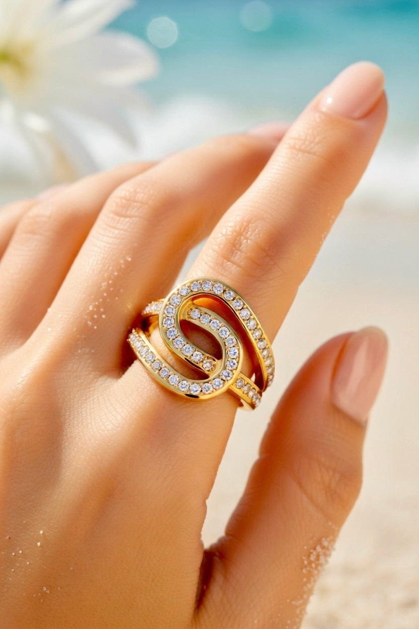 Bague dorée tendance