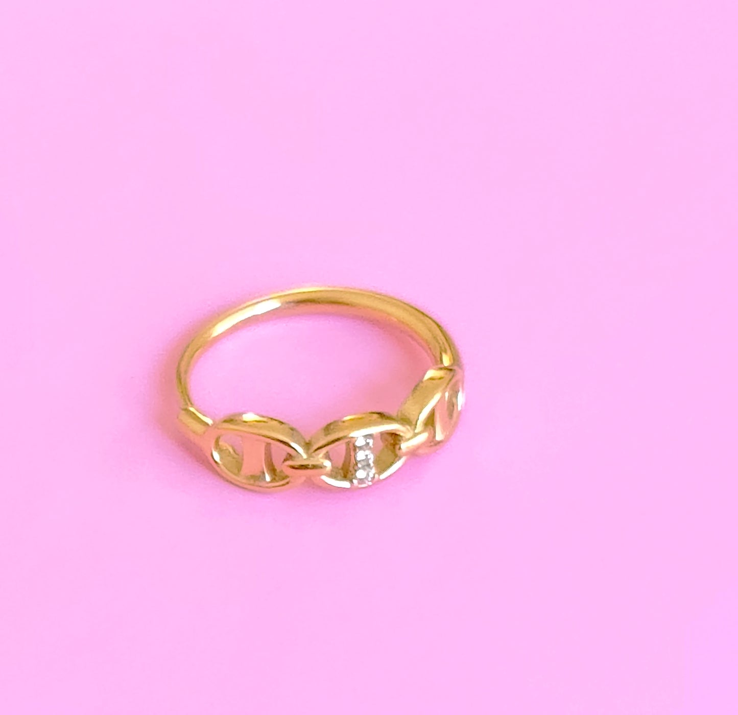 Bague dorée maille marine