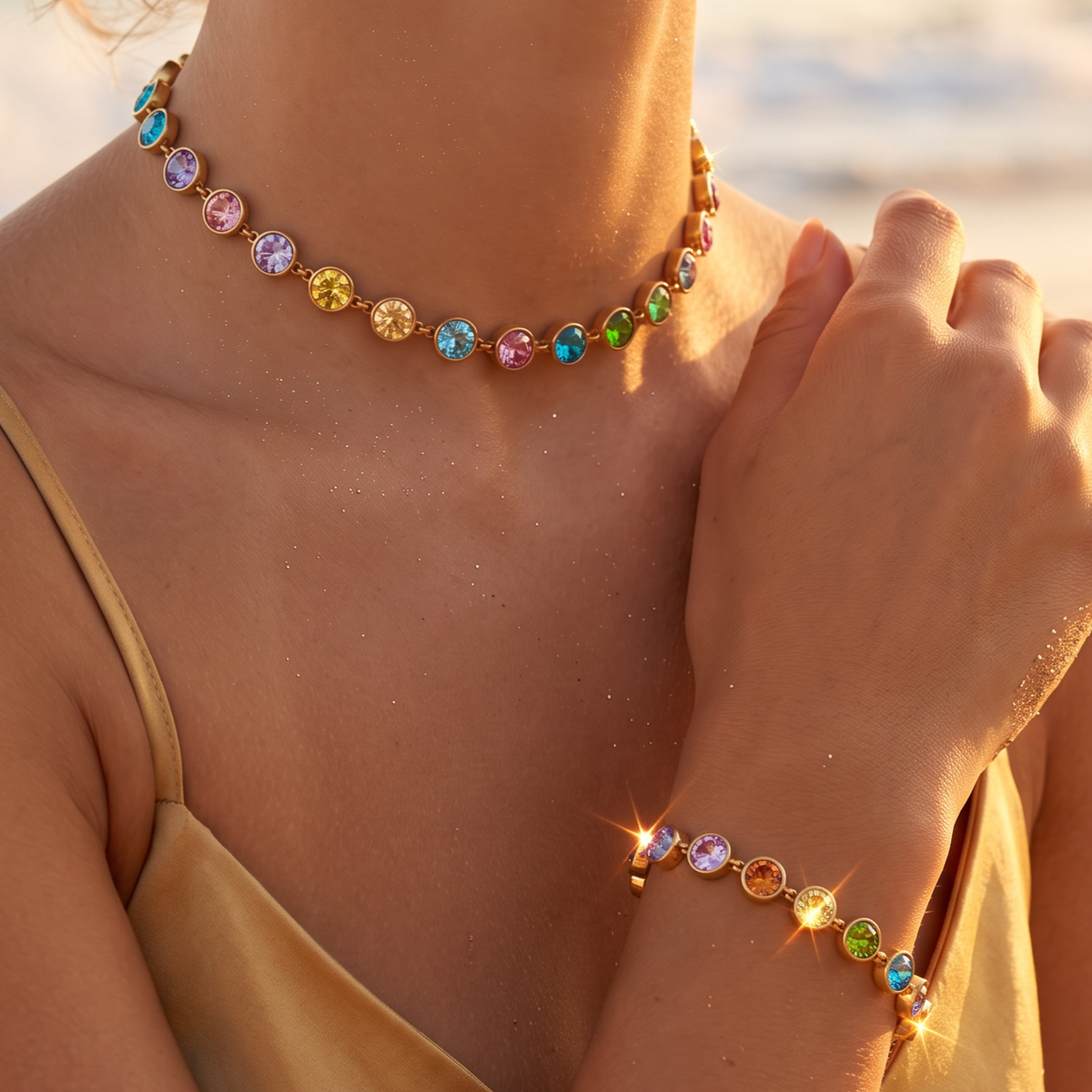 Parure dorée multi