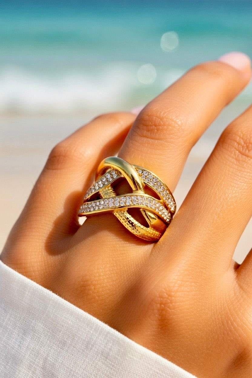 Bague dorée tendance