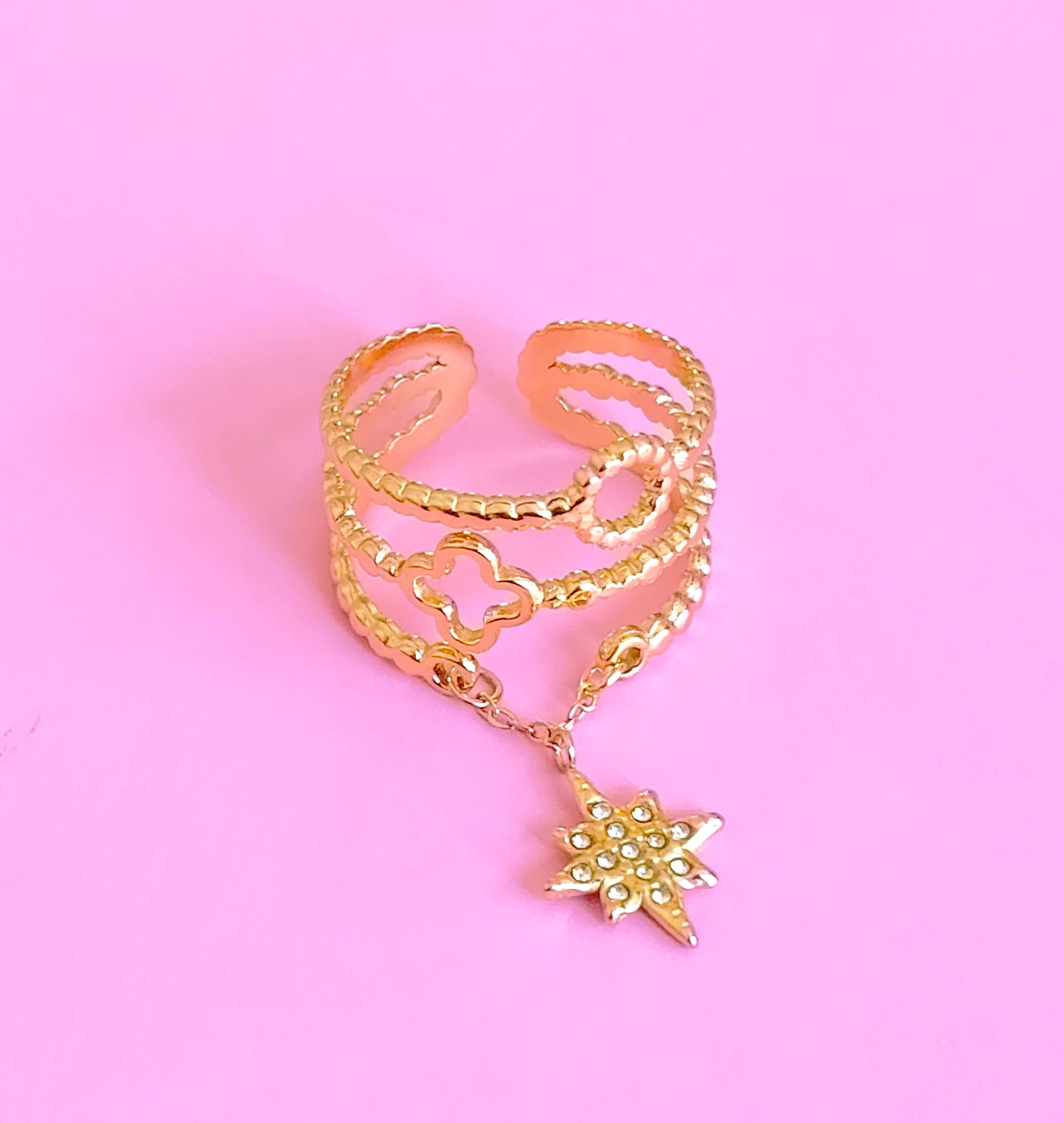 Bague dorée étoile