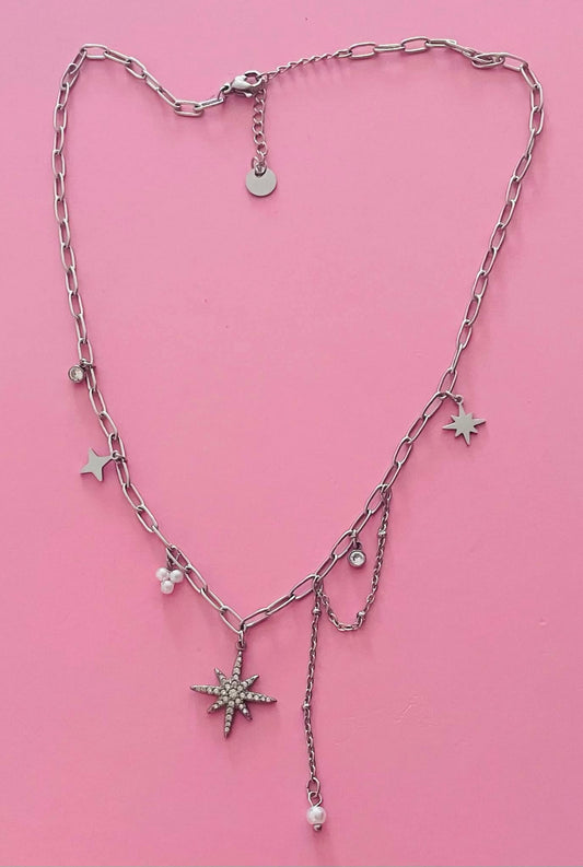 Collier argenté étoiles✨