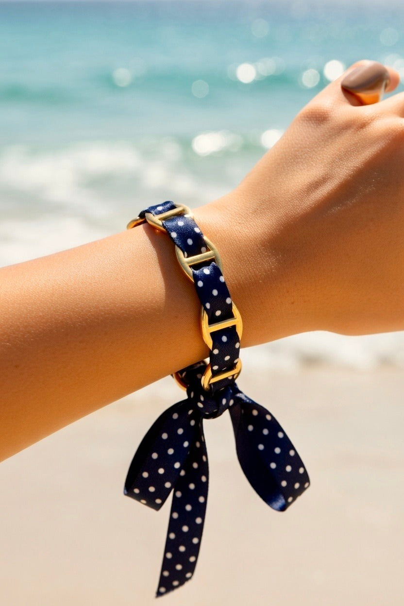 Jonc doré Bleu marine ✨