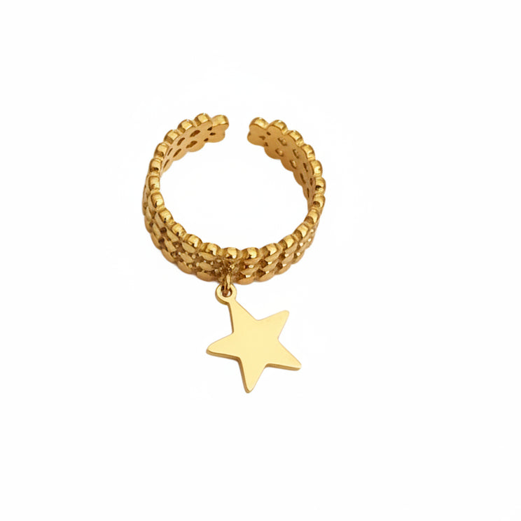 Bague dorée étoile