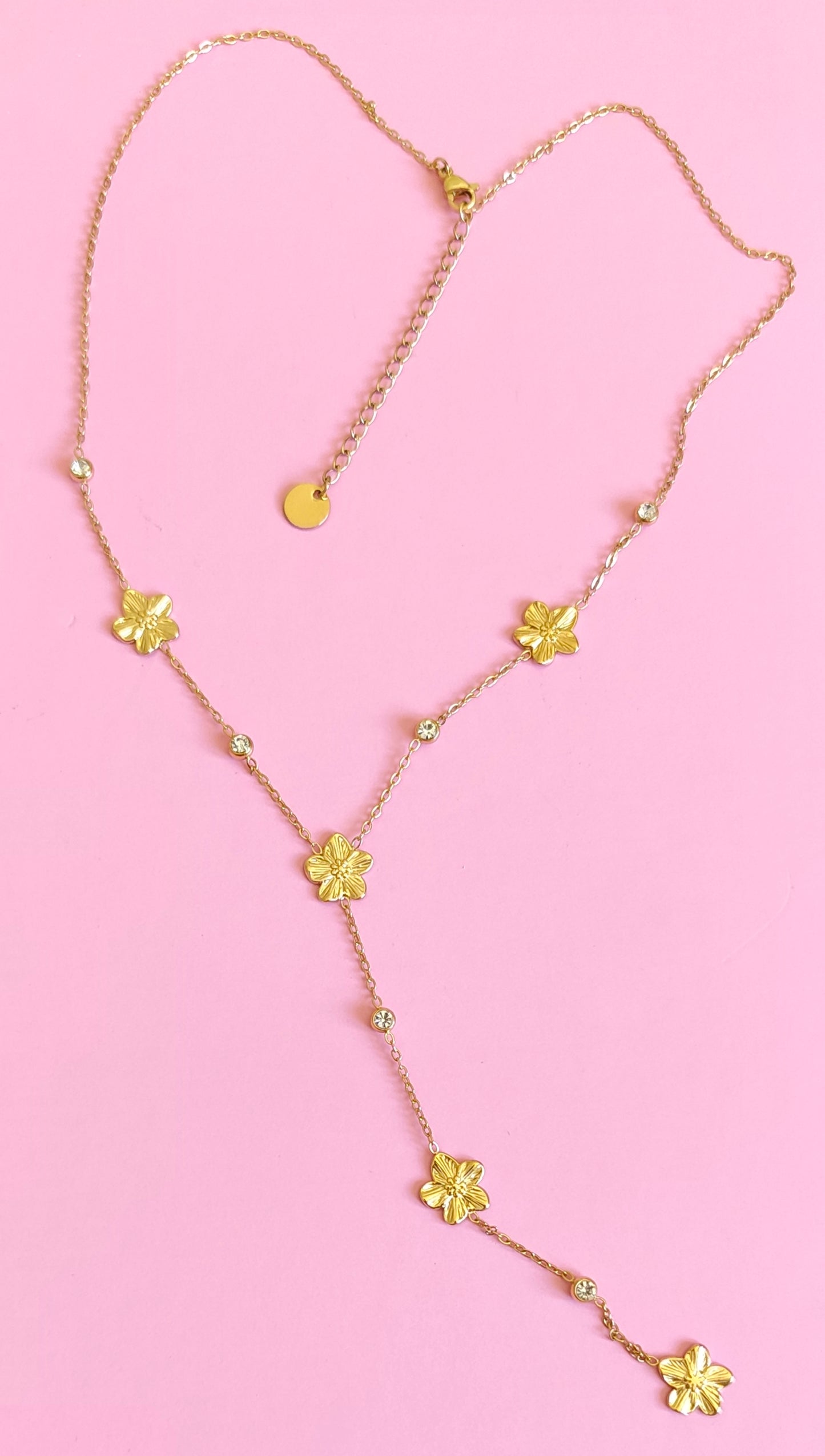 Collier doré fleurs