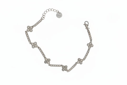 Bracelet argenté fleurs