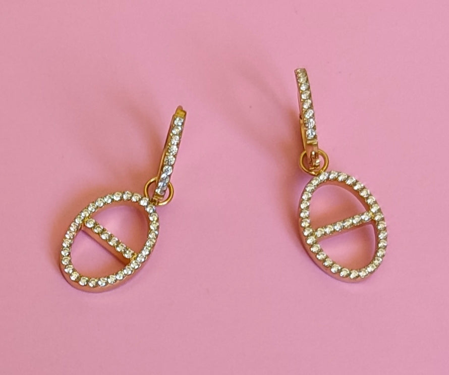 Boucles d'oreilles mailles marine