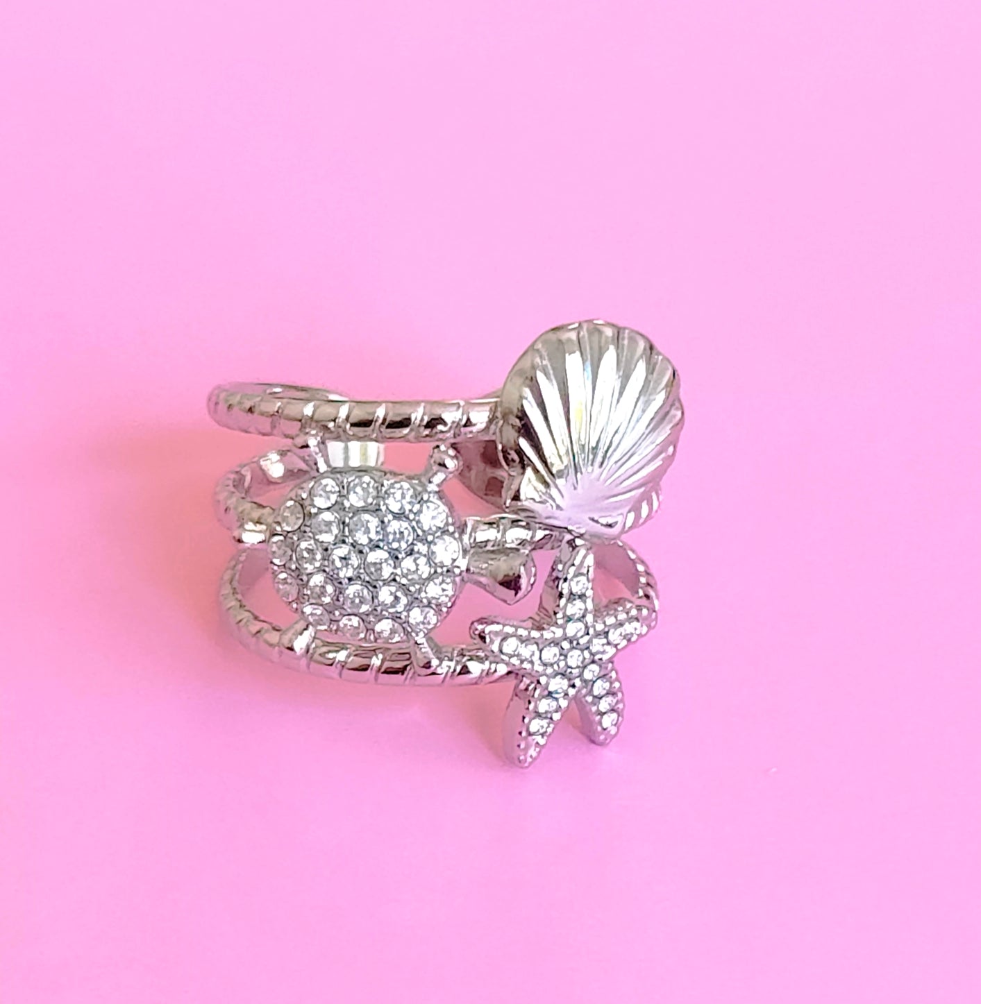Bague argenté mer