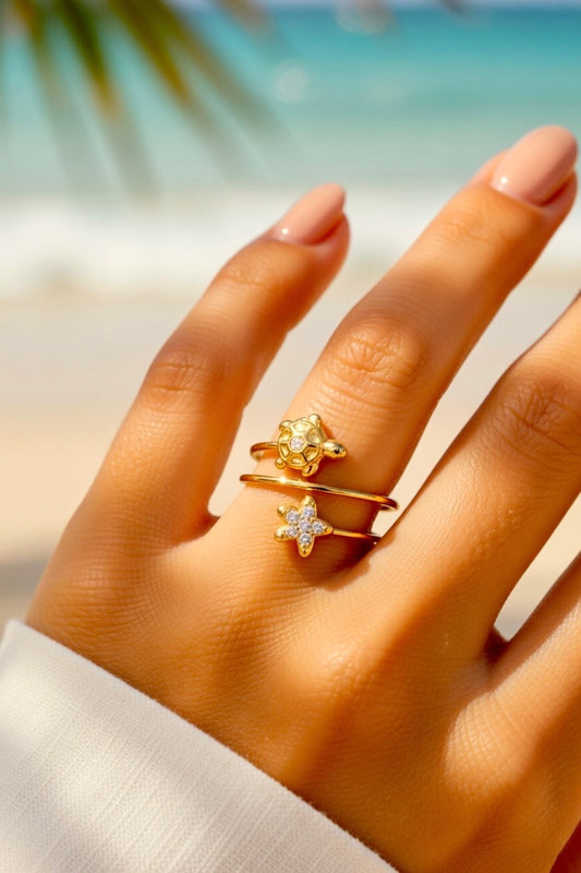 Bague dorée tortue