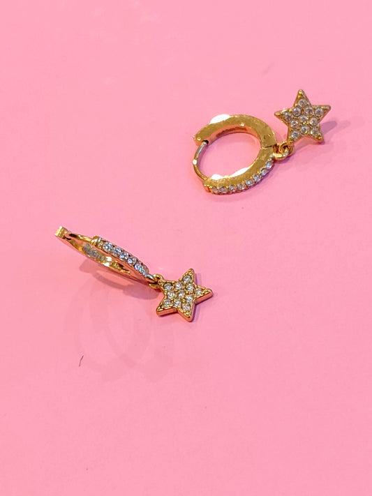 Boucles d'oreilles dorées étoiles