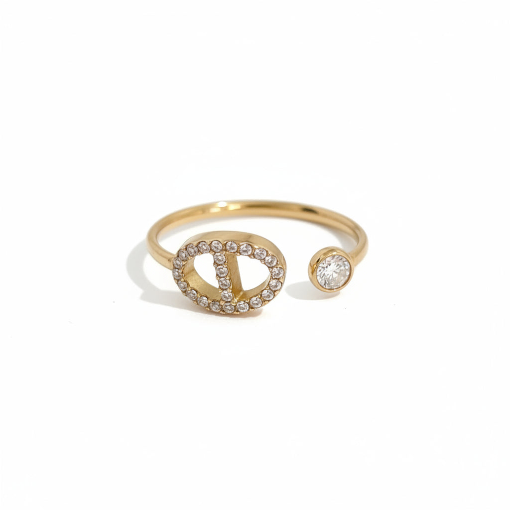 Bague dorée maille marine