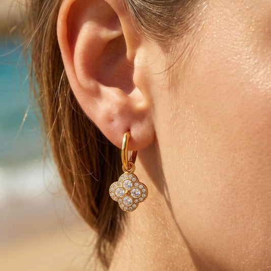 Boucles d'oreilles dorées fleurs
