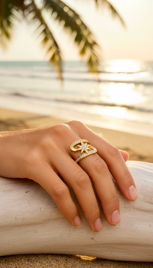 Bague dorée étoile