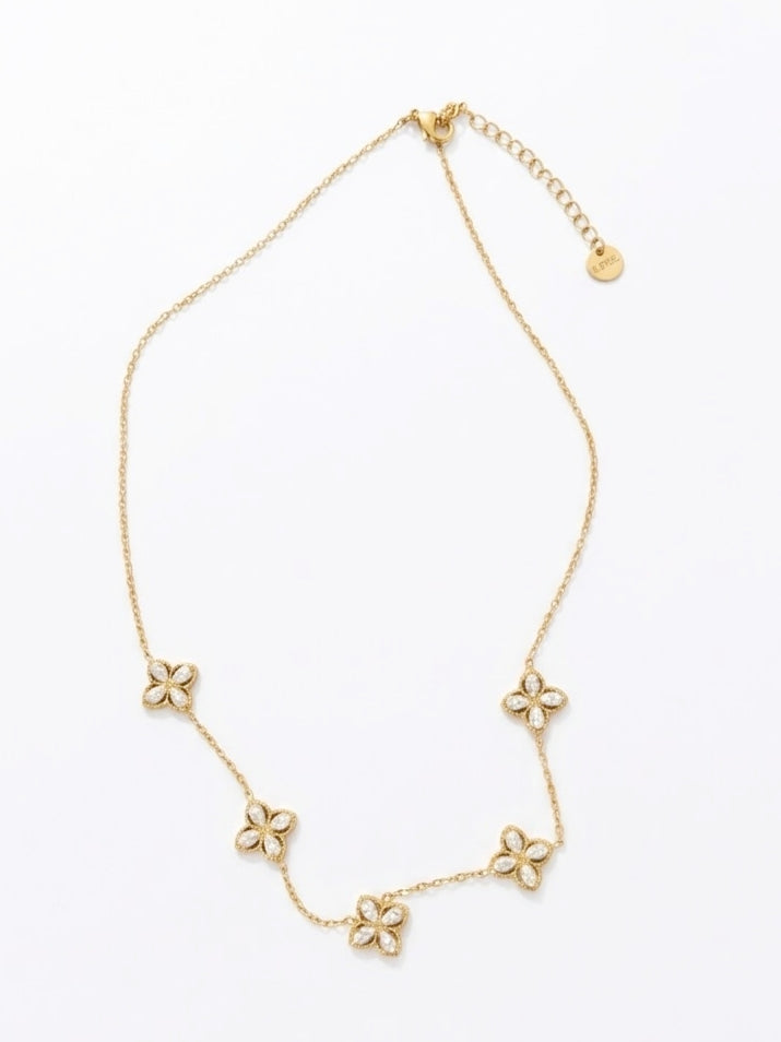 Collier doré fleurs