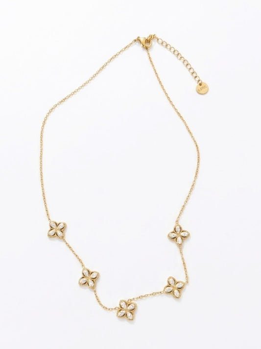 Collier doré fleurs