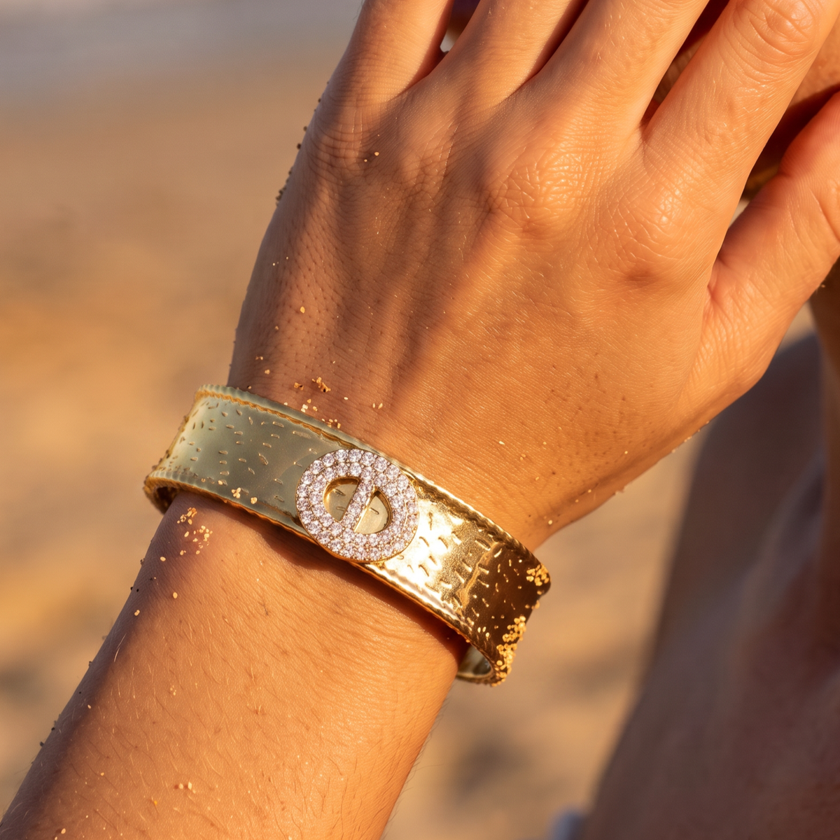 Jonc doré Maille marine