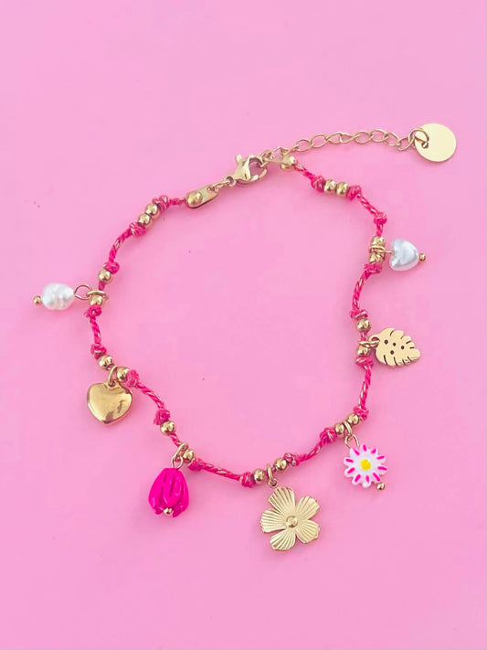 Bracelet doré fleur ⭐