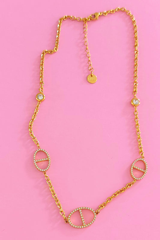 Collier doré mailles marine✨